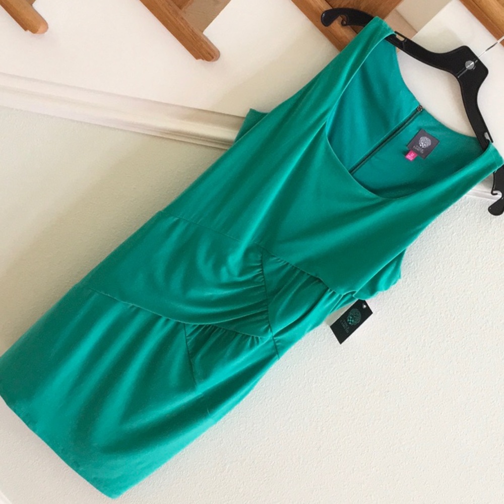 Vince Camuto Teal Green Sleeveless Sheath Dress